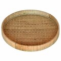 Tarifa 2 x 13.5 x 13.5 in. Natural Jumbo Braided Bamboo Round Tray TA3098230